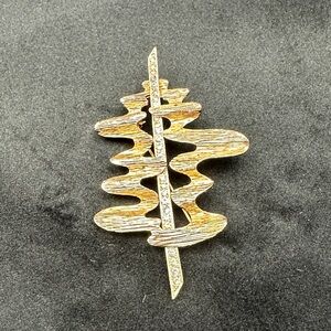 Gold and Silver Abstract Brooch